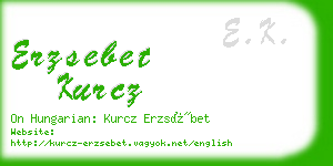 erzsebet kurcz business card